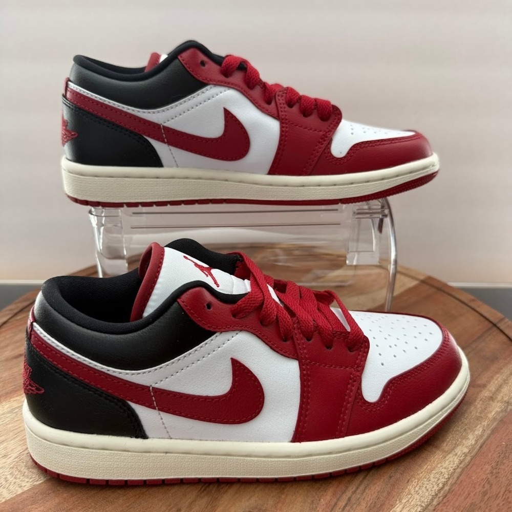 Air Jordan 1 Low Womens‎ 6 Gym Red White Black Sneakers DC0774-160